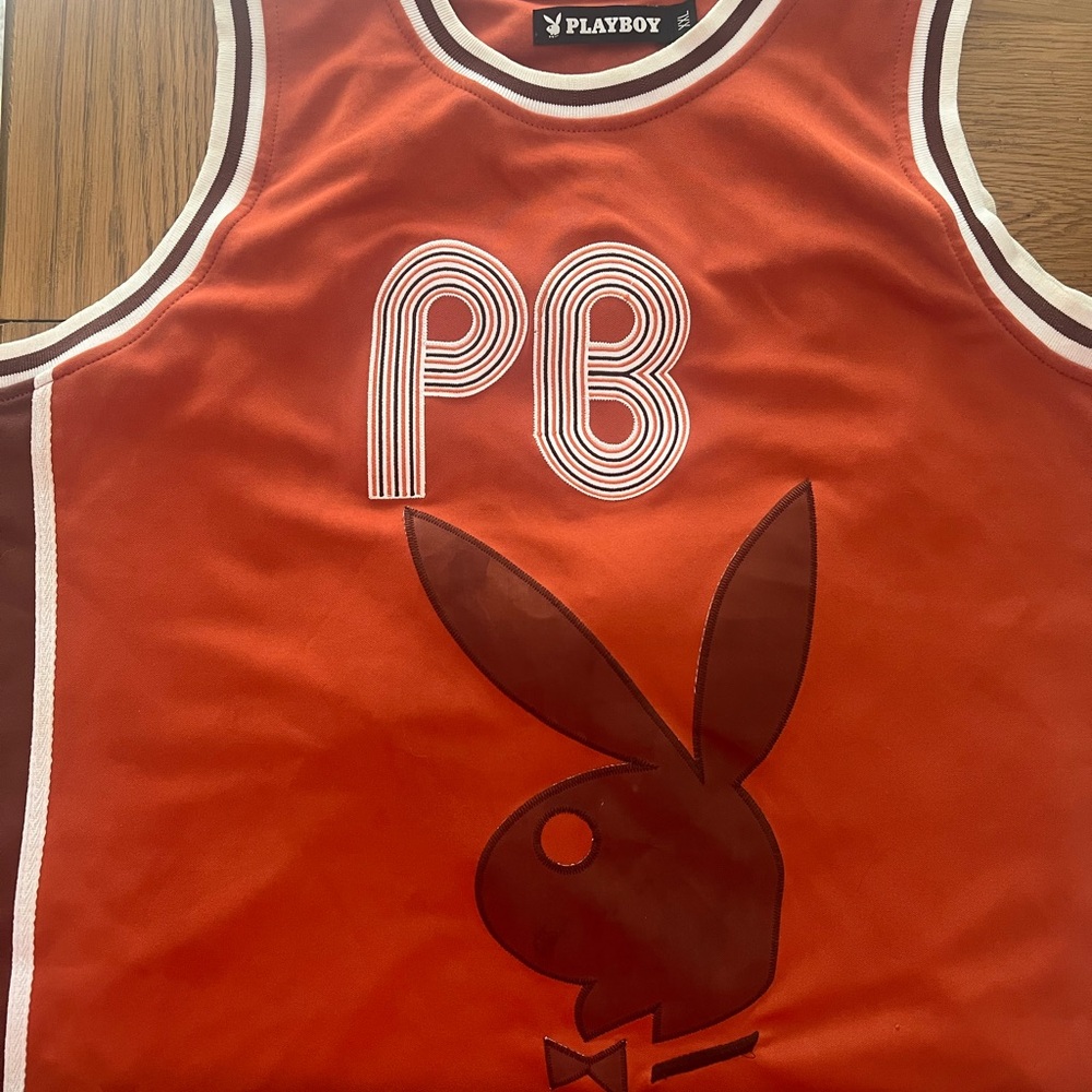 PLAYBOY Orange Jersey Shirt with Iconic Logo